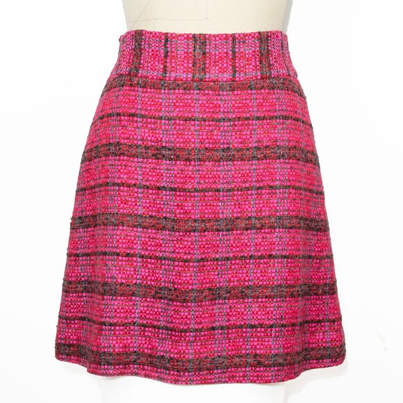 Kate Spade New York “Skirt the Rules” Pink Red Wool & Silk Tweed Mini Skirt - 4 - Picture 1 of 12